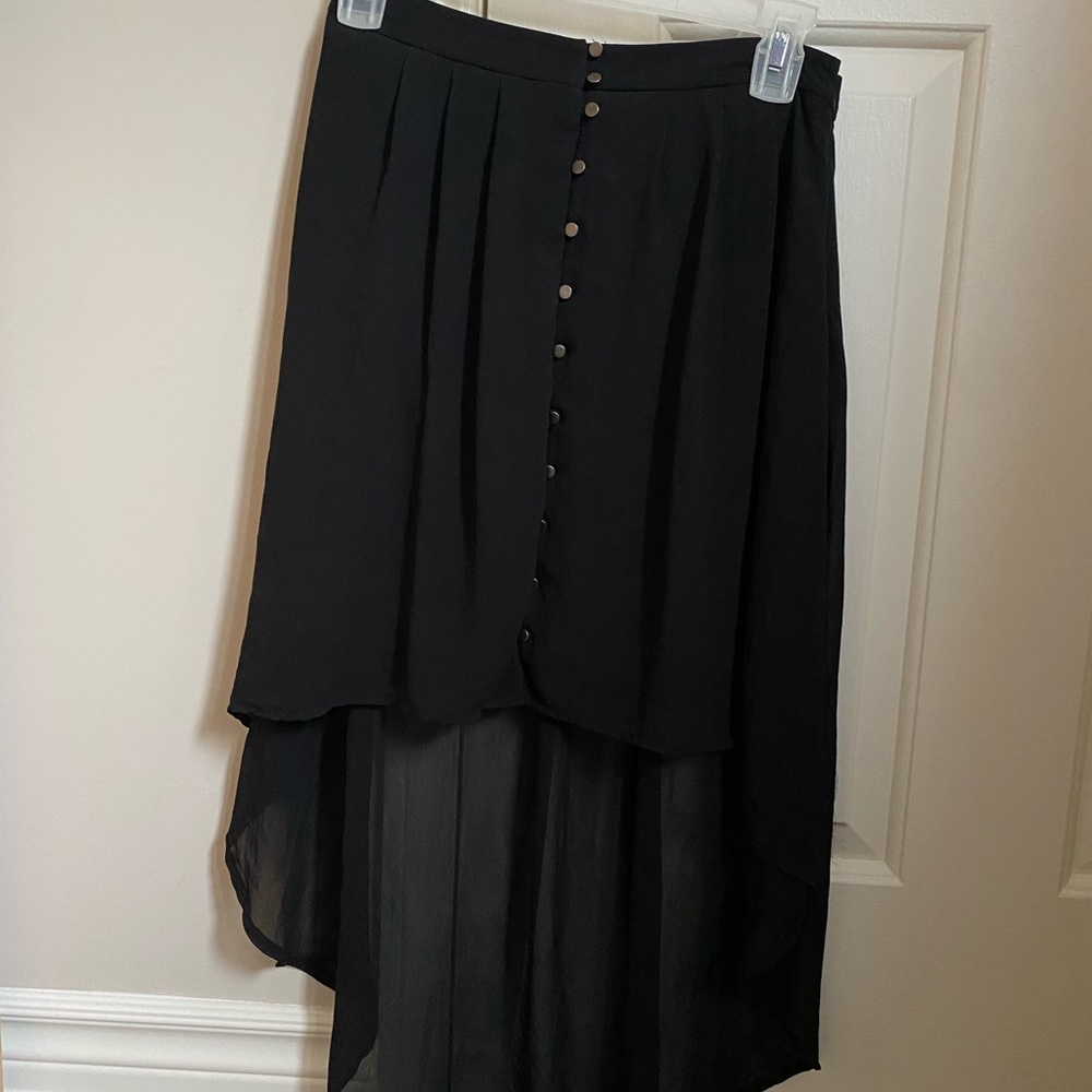 Black High-Low Midi Skirt Night Out